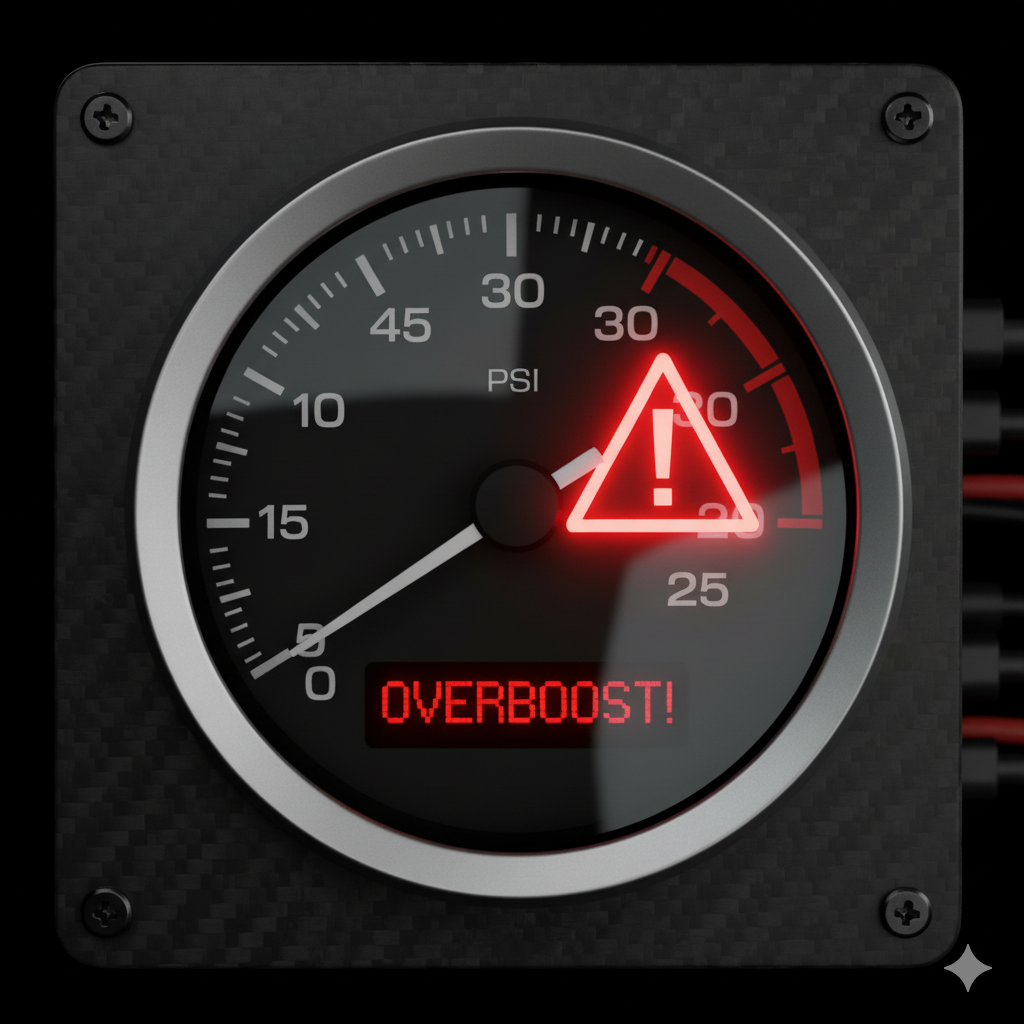 Diagram showing turbo overboost causes including wastegate malfunction and ECU issues