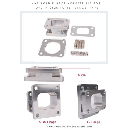 Kinugawa Turbo Kit encubierto de brida de entrada de turbina múltiple From Tipo CT26 a T3