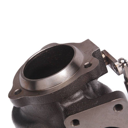Kinugawa Turbo TD04HL-15T T25 Saab with conic outlet and internal wastegate, showcasing the turbocharger's rear outlet design.