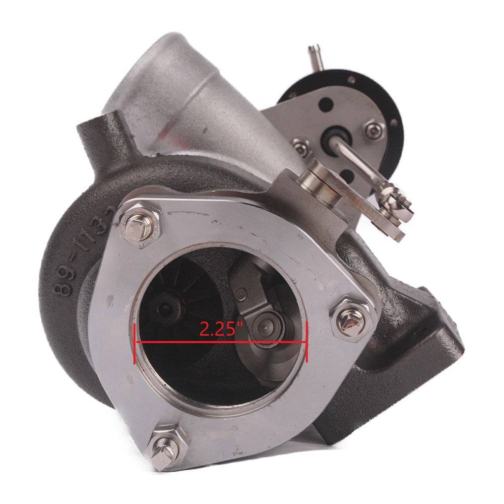 Kinugawa Turbo TD04HL-15T T25 SAAB with conic outlet and internal wastegate, showing the rear outlet and adjustable sizes.