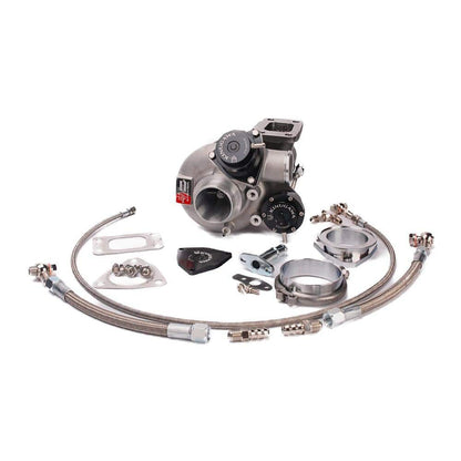 Kinugawa Turbo TD05H-20G 2.4" with T3 3-bolt V-band, internal wastegate and BOV for high-performance turbocharger applications.