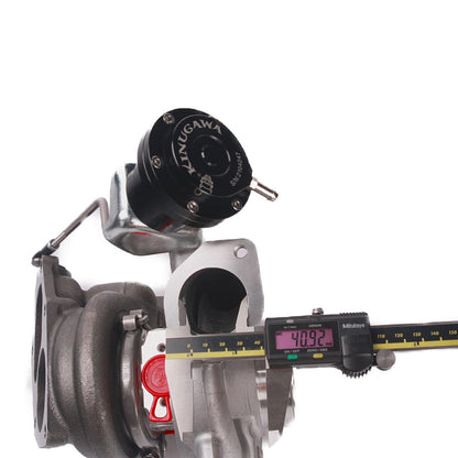 Kinugawa Turbocharger TF06R-18K anti-surge 3-inch for Mitsubishi 4G63T Lancer EVO 4-9 IX RS SE MR, showing the turbo unit and compressor wheel.