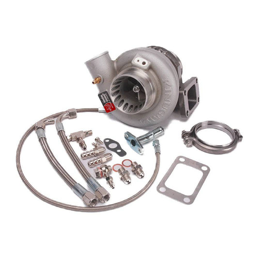 Kinugawa Turbo 3" TD05H-16K external wastegate turbocharger with V-band T3 mount and anti-surge design, used in performance applications.