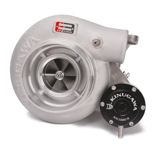Kinugawa Turbo 4" Anti-Surge TD05H-16K bolt-on turbocharger for Nissan Patrol TD42 with low mount oil cooling system.