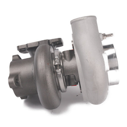 Kinugawa Turbo 4" Anti-Surge TD05H-18K for Nissan Patrol TD42, oil-cooled turbocharger with 3-bolt and V-band connections.