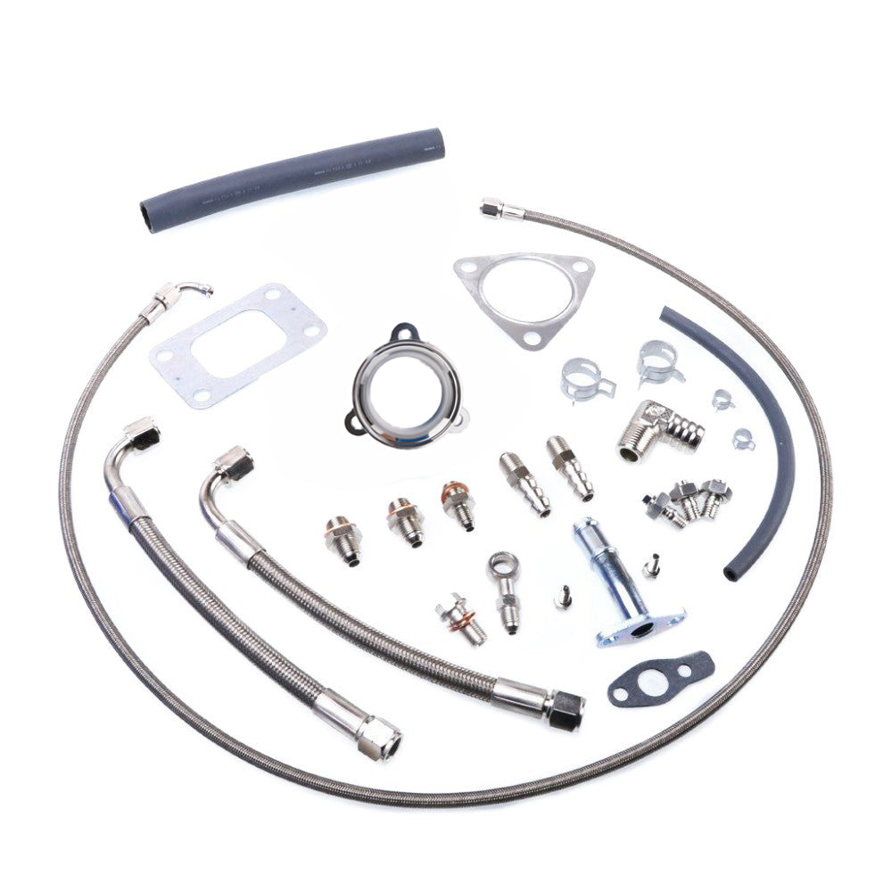 Kinugawa Turbo TD05H-16G T3 DTS 3-bolt turbocharger for Toyota Land Cruiser 1HZ 75 80 100 models, with 4-ball bearing design.