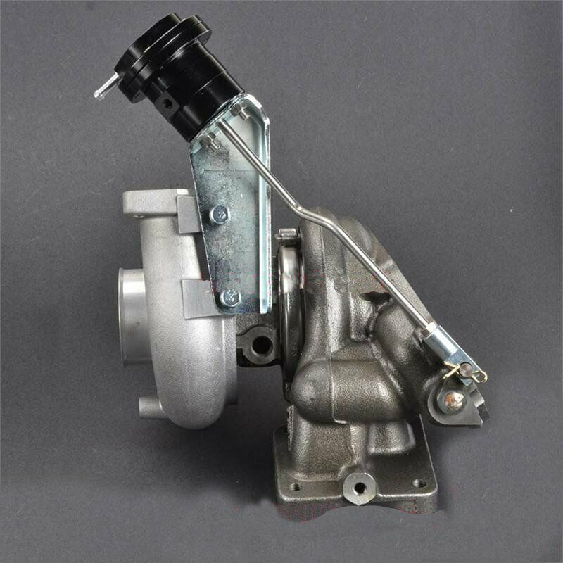 Kinugawa adjustable internal wastegate actuator for Mitsubishi Lancer EVO 4-8 4G63 turbo engine, with metal components and calibration screws.