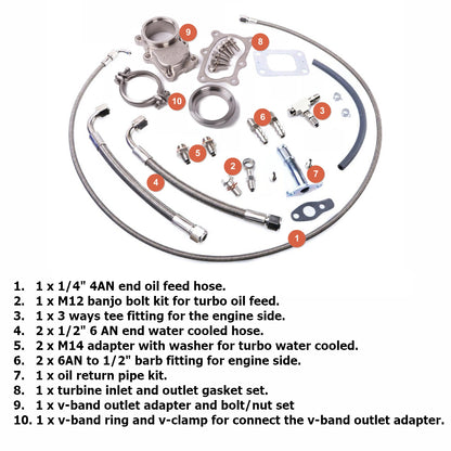 Kinugawa Turbo Ball Bearing 4" Anti-Surge TD05H-16K T3 RB20 RB25 6-Bolt with 3" V-Band Internal Wastegate