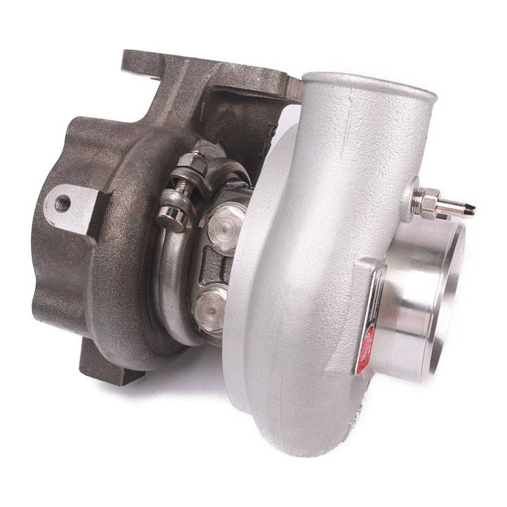 Kinugawa turbocharger with anti-surge TD05H-20G for Toyota Land Cruiser 1HDT, 1HD-T, 1HD-FTE, featuring ball bearing technology.