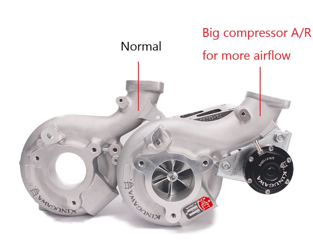 Kinugawa Turbocharger TD06H-18K with ball bearing for Mitsubishi Lancer EVO 10, GSR, Ralliart, and 4B11T engine, compressor housing view.