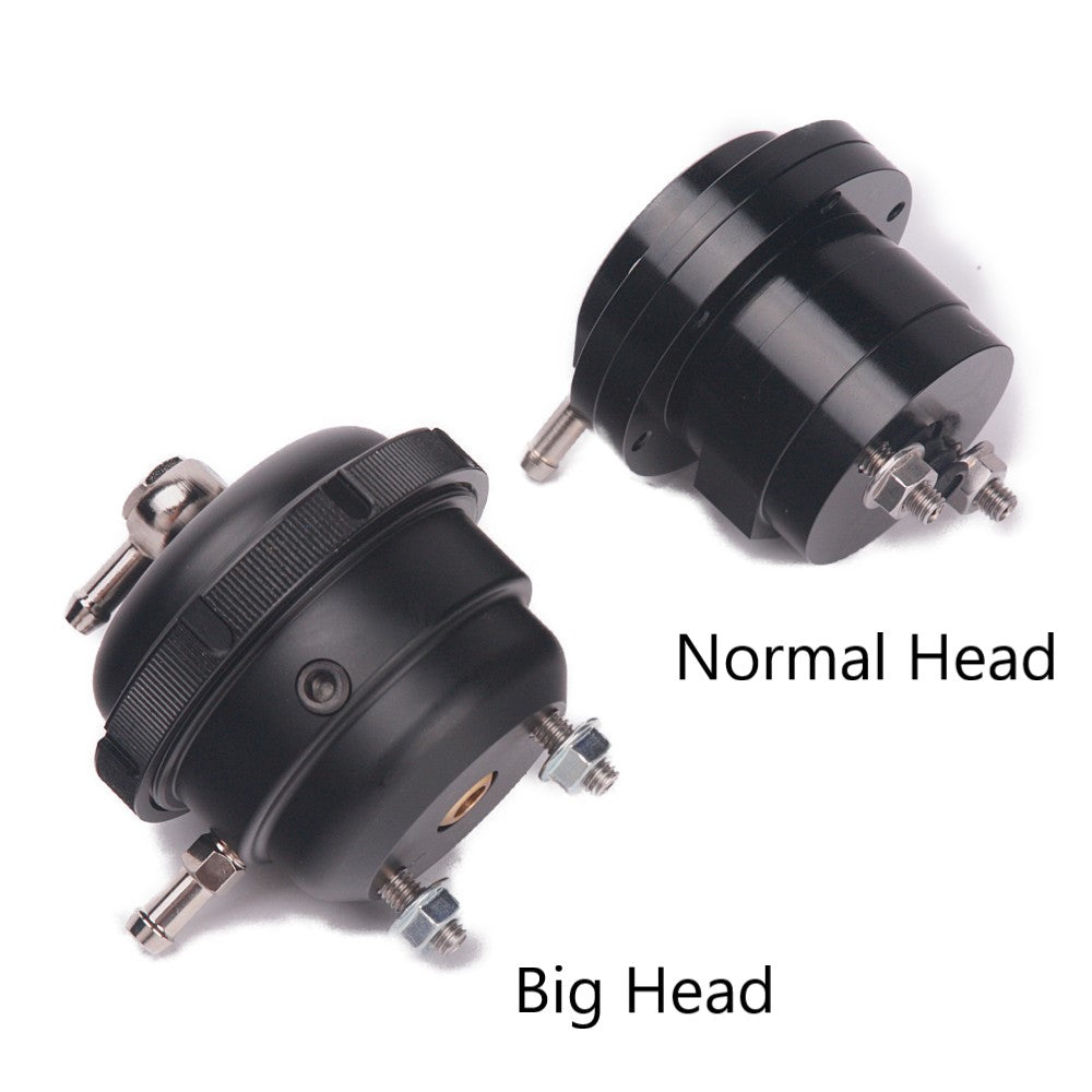 Kinugawa Turbo Big Head Adjustable Internal Wastegate Actuator with single and dual port options and integrated spring for turbochargers.