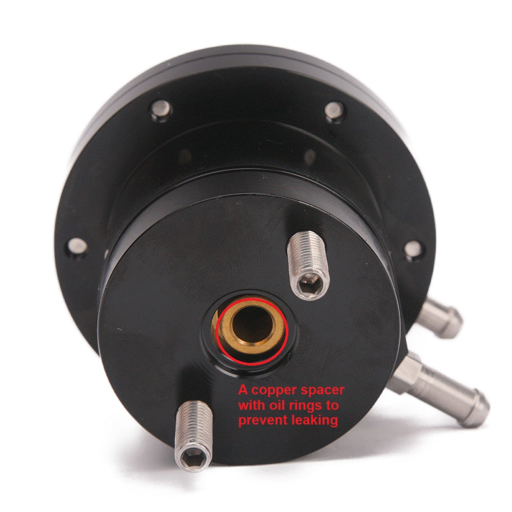 Kinugawa Turbo Dual Port Adjustable Internal Wastegate Actuator Head with replacement diaphragm and spring options, for turbocharger upgrades.