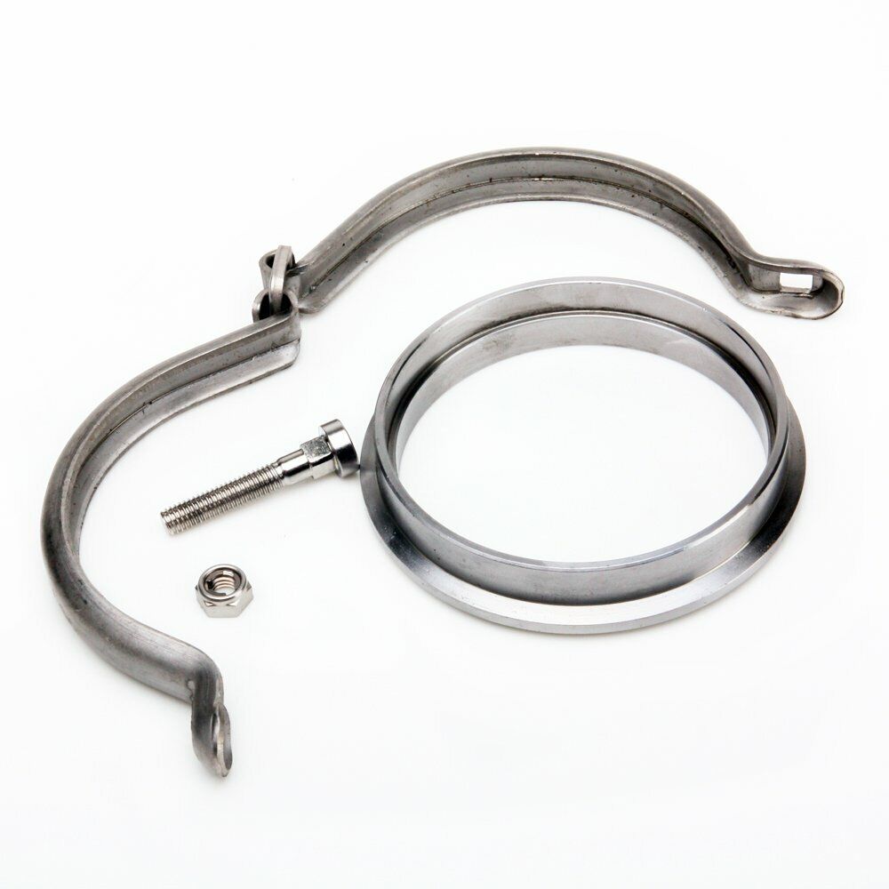 Kinugawa turbo dump pipe flange for TD05H, TD06SL2, TD06H turbine housing with 3-inch V-band outlet, durable and precision-made.