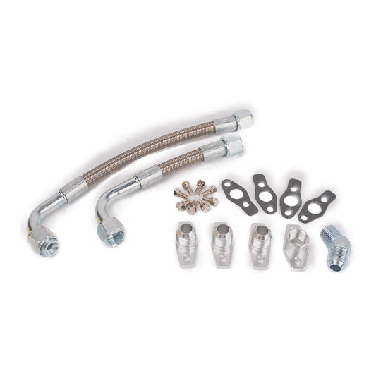 Kinugawa Turbo Oil Return Line Kit for 6G72T Mitsubishi 3000GT Dodge Stealth twin turbo, MHI TD04 and TD04HL turbo spare parts