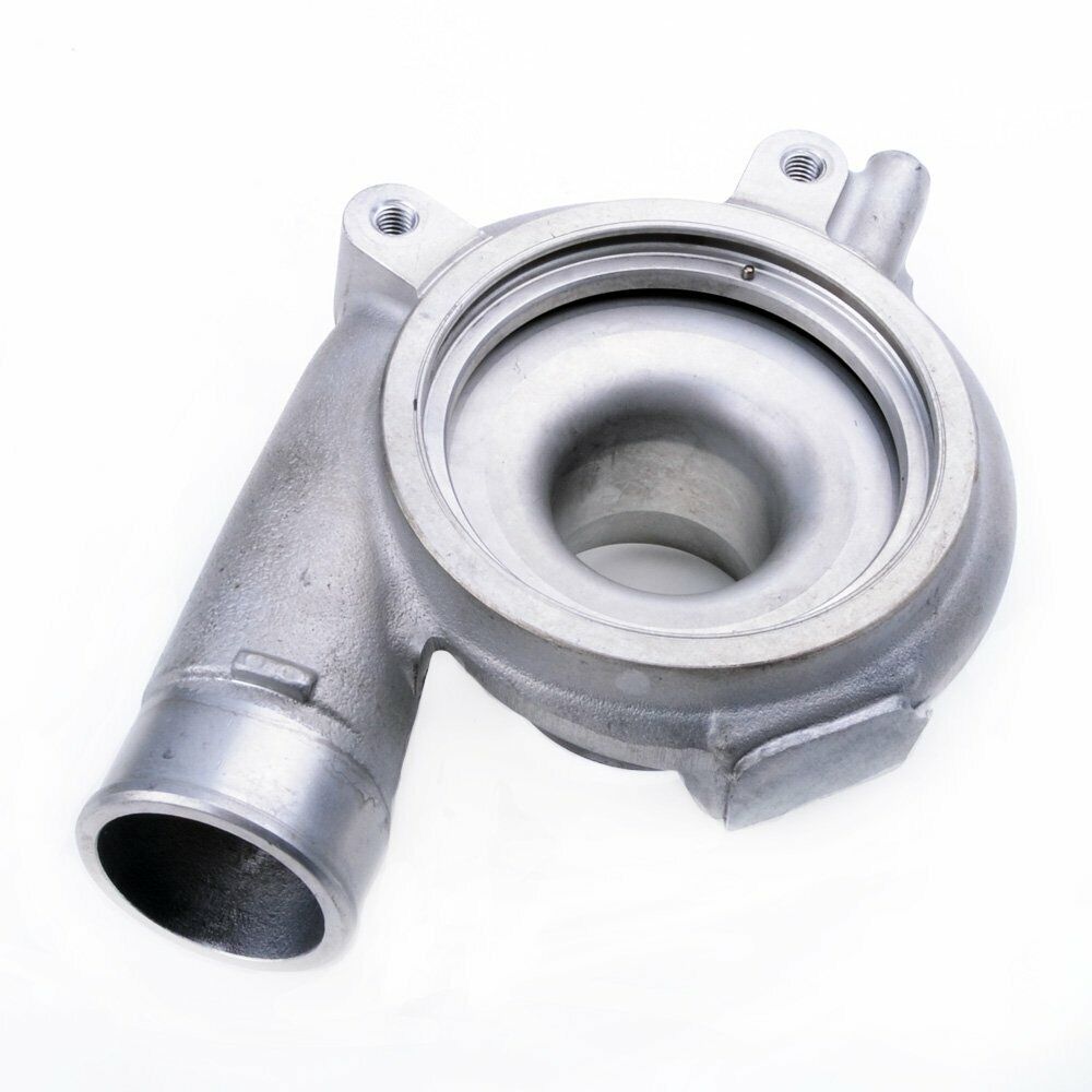 Kinugawa turbo compressor housing for Subaru WRX, Forester XT, Saab 9-2X Aero TD04, showing detailed metal construction.