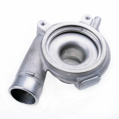Kinugawa turbo compressor housing for Subaru WRX, Forester XT, Saab 9-2X Aero TD04, showing detailed metal construction.