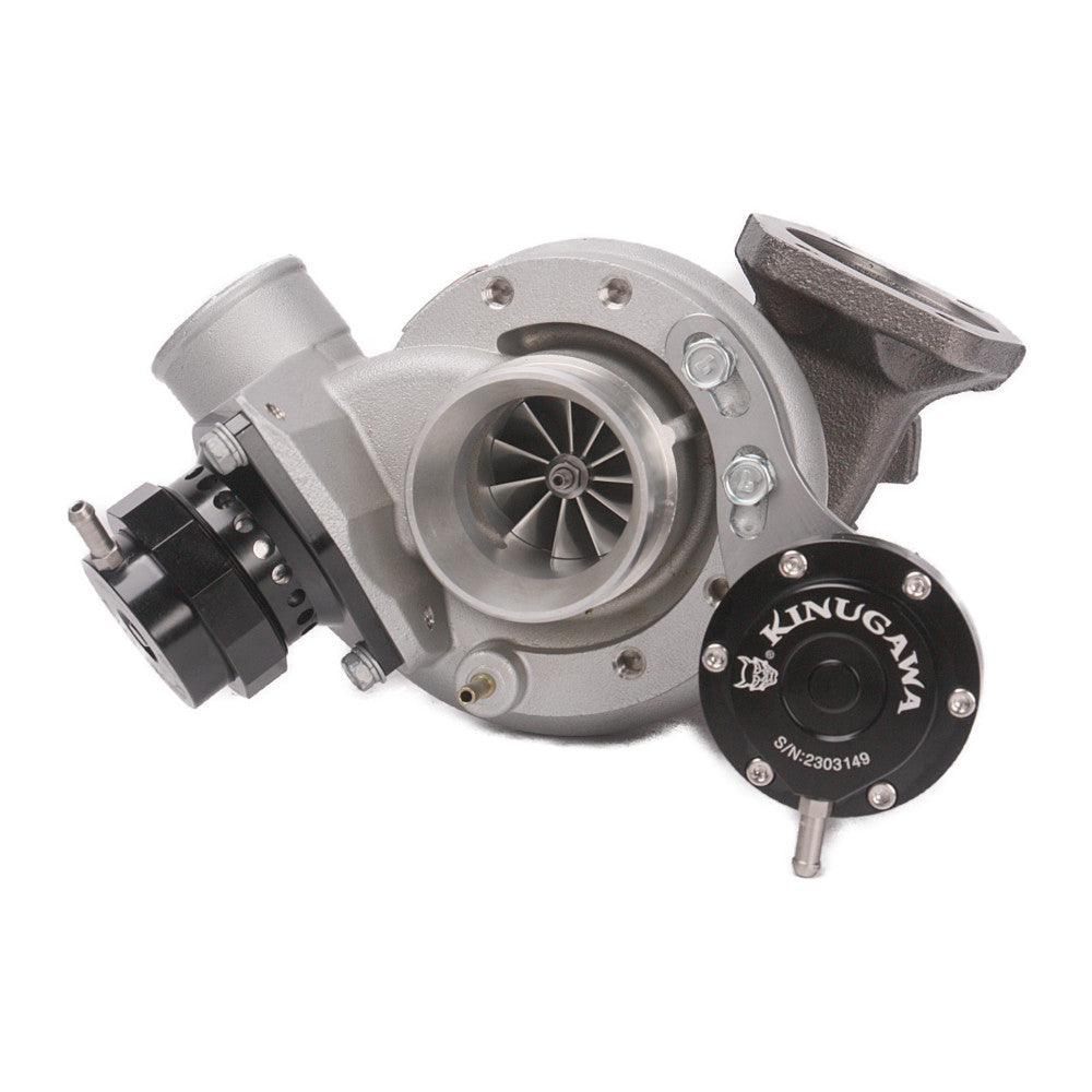 Kinugawa Turbo TD04HL 19T 20T turbocharger with straight flange for Volvo 740 and 940 B230FT B230FK engine models.