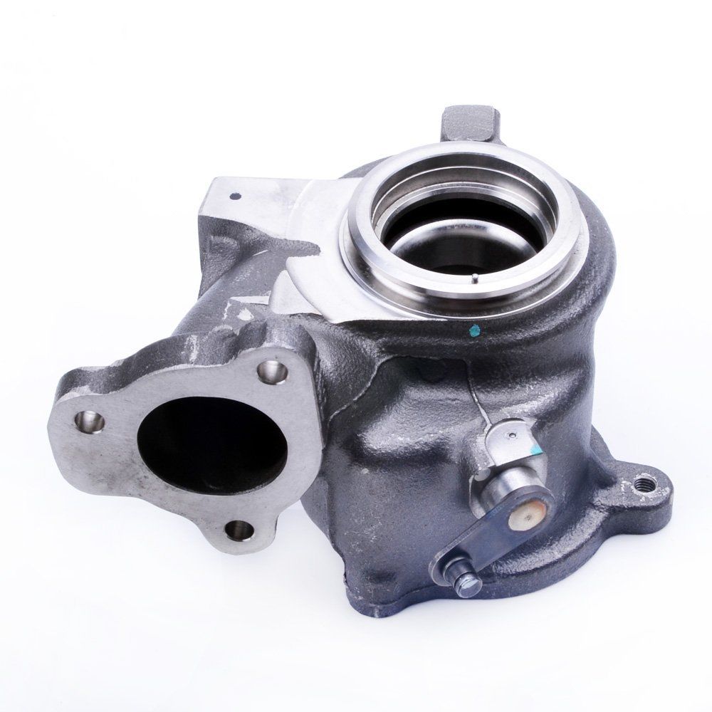 Kinugawa Turbo TD04L turbine housing A/R 6cm for Saab 9-3 2.0T B207L B207R Aero, showing the metal turbine housing and inlet.