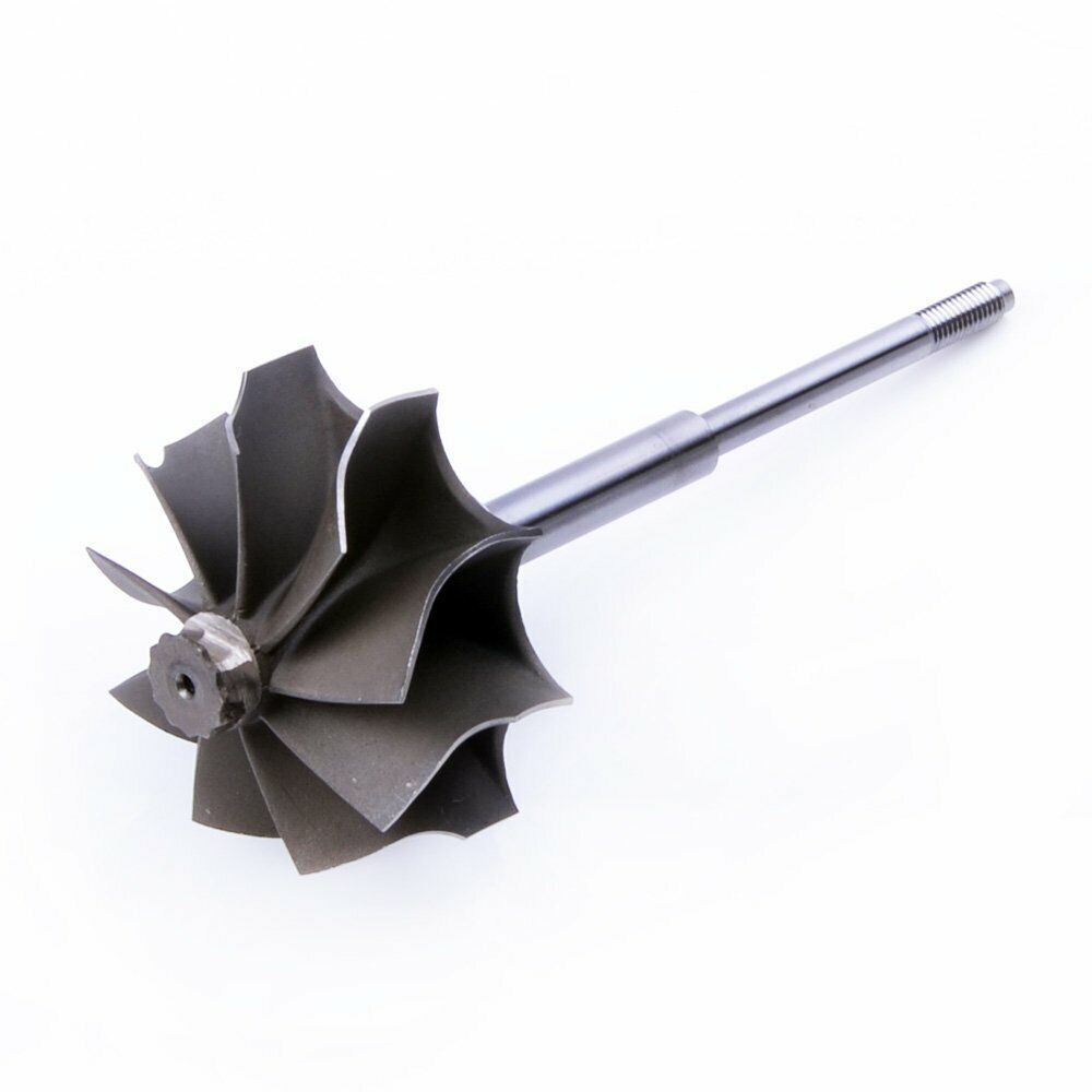 Kinugawa Turbo STS 9-blades turbine wheel for TF035HL, TD04L, TD04HL, TD05H, TD06SL2, and TD06H turbochargers.