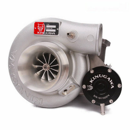 Kinugawa Turbo 3" TD05H-18G V-band for Toyota Land Cruiser 1HZ, showing the turbocharger with V-band connection and dump pipe.