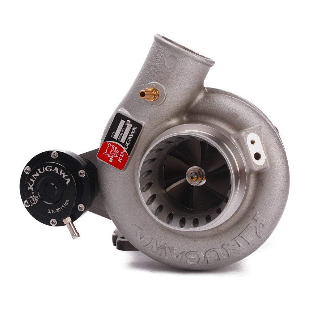 Kinugawa Turbo 3" TD05H-20G for Mitsubishi Lancer EVO 1-3 and Eclipse GST GSX, showing the turbocharger with visible compressor wheel.