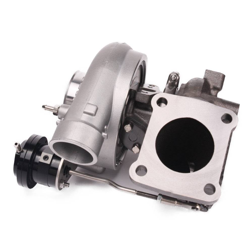 Kinugawa Turbo CT26 GT3071R for Toyota Supra 7MGTE engine, bolt-on turbocharger with polished metal housing and boost inlet.