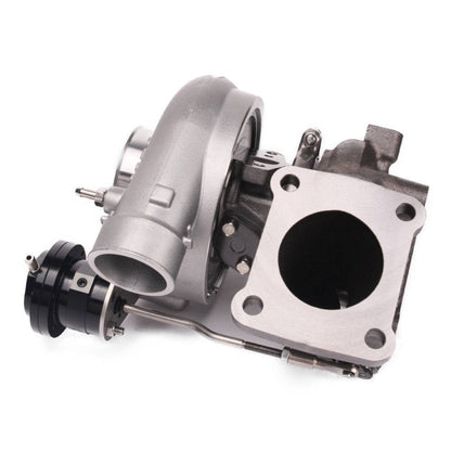 Kinugawa Turbo CT26 GT3071R for Toyota Supra 7MGTE engine, bolt-on turbocharger with polished metal housing and boost inlet.