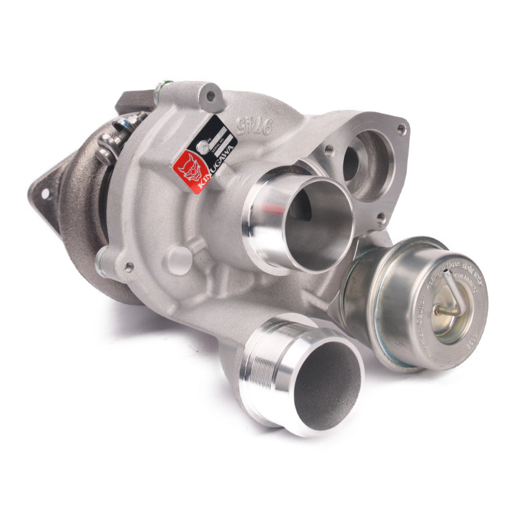 Kinugawa Turbo K04 upgrade for Mini Cooper S JCW R55 R56 R57, turbocharger vacuum component with brand logo visible.