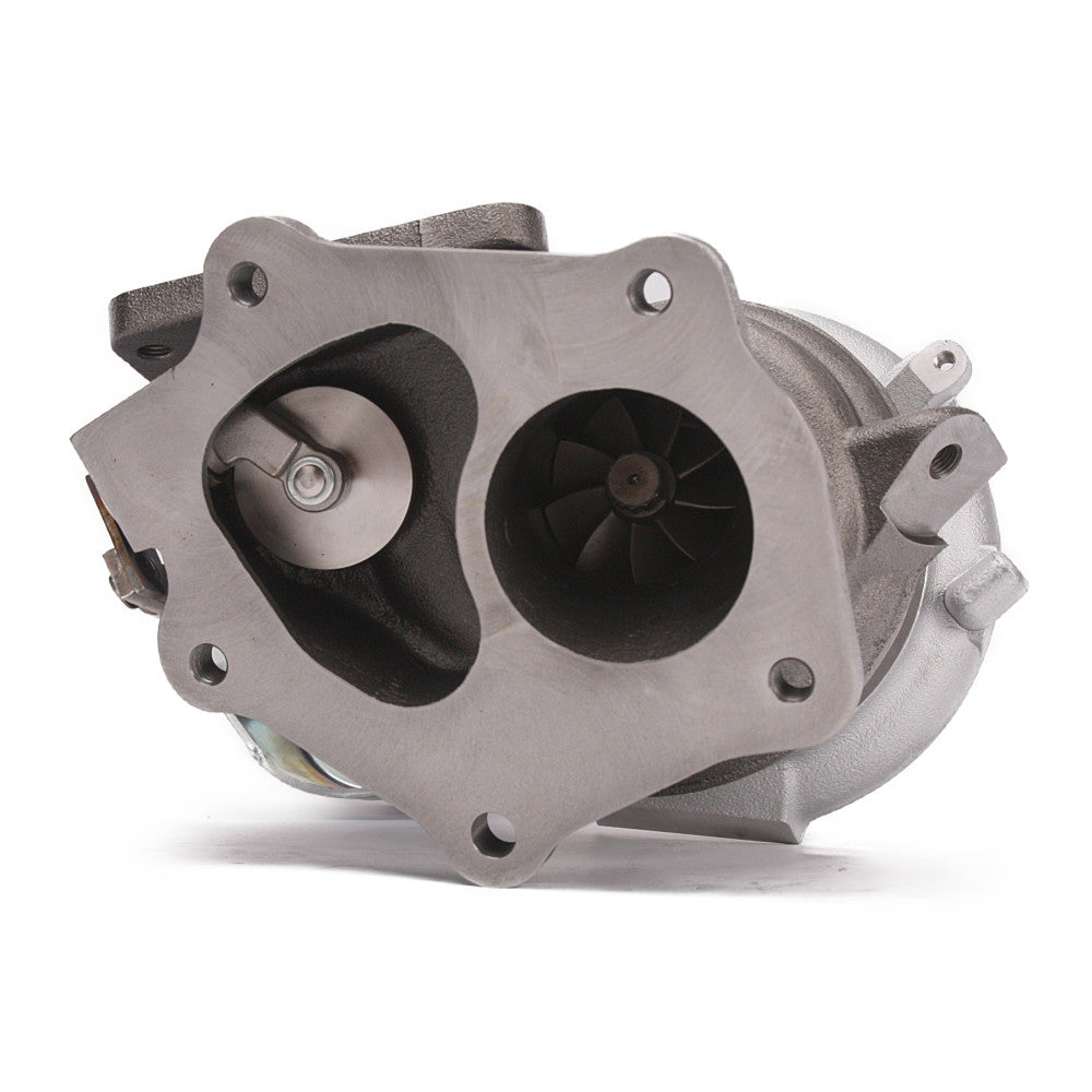 Kinugawa Turbo TF06-18K Stage 2 turbocharger for Mitsubishi 4B11T Lancer EVO 10 X RS GSR GST SE Ralliart, with detailed components visible.
