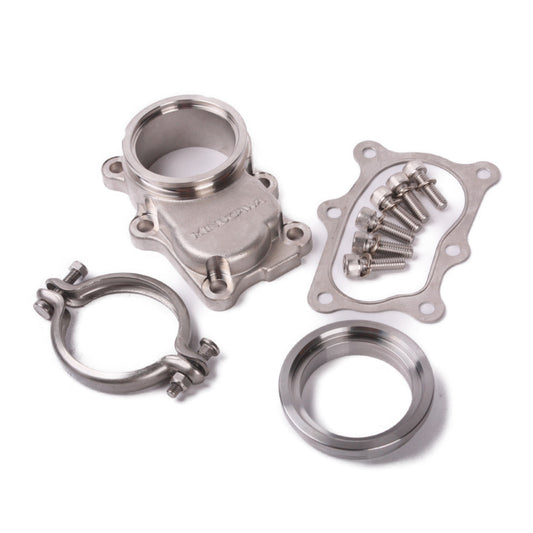 Kinugawa Turbo V-band Dump Pipe Flange for Nissan RB20DET and RB25DET factory turbine housings, engine performance upgrade part