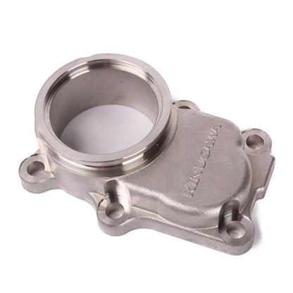 Kinugawa Turbo V-band Dump Pipe Flange for Nissan RB20DET and RB25DET factory turbine housing, actuator component.