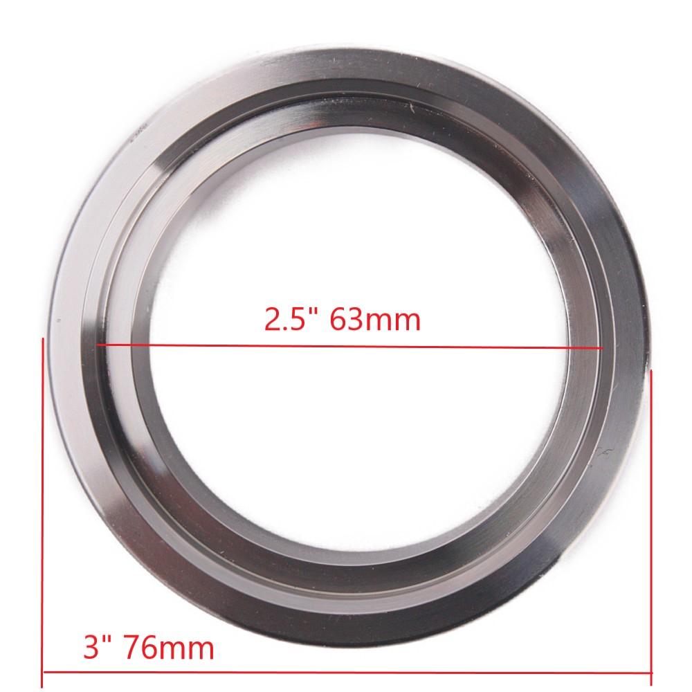 Kinugawa Turbo V-band dump pipe flange for Nissan RB20DET and RB25DET factory turbine housing, used for turbocharger upgrades.